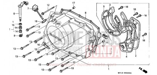 RIGHT CRANKCASE COVER XRV750L de 1990